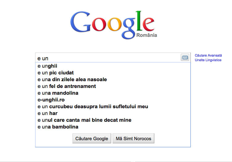 sugestie google